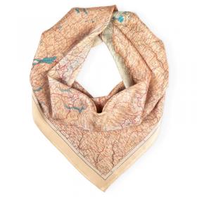 silk map of italy ww2 axis allies scarf beige cartography